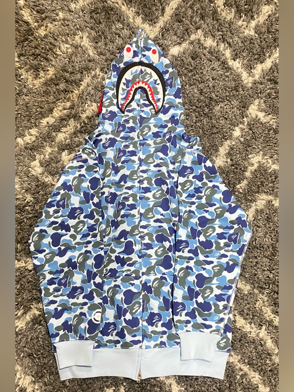 Blue Camo Bape Hoodie Fits A Size Large